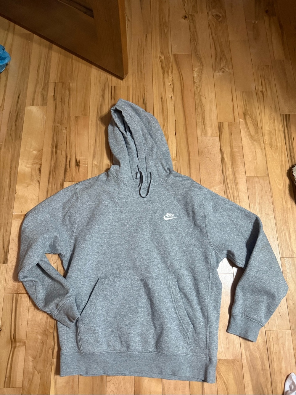 Nike Gray Hooded Pullover Sweatshirt with White Swoosh